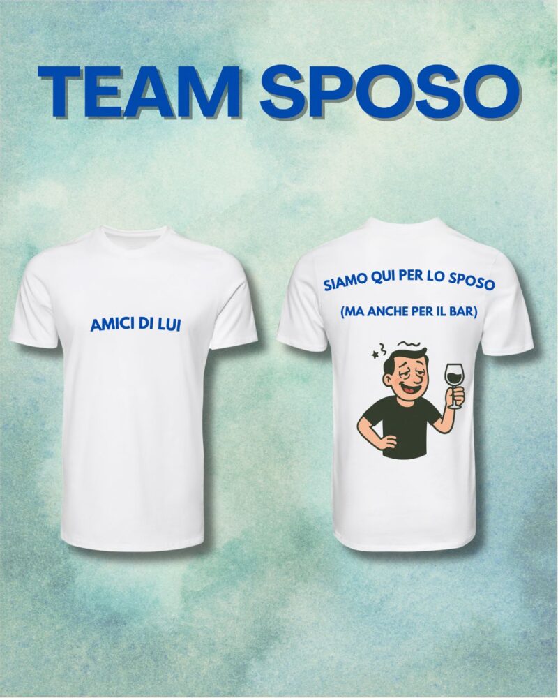 Kit T-Shirt “Team Sposo” – 4 Maglie Amici dello Sposo